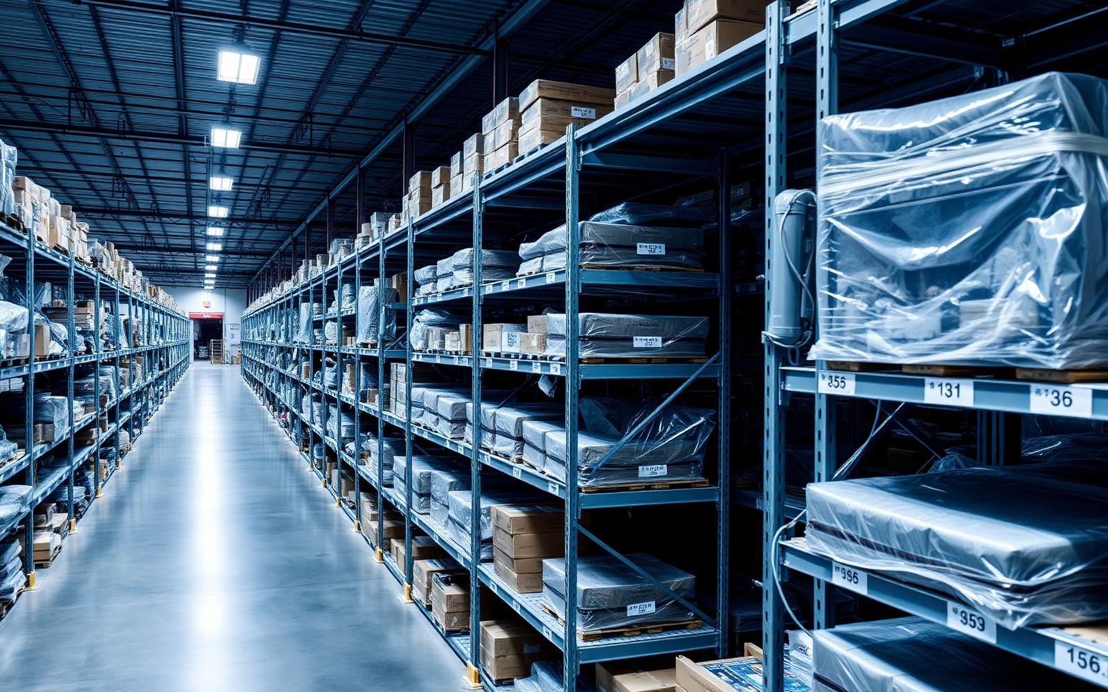 Aviation parts warehouse interior